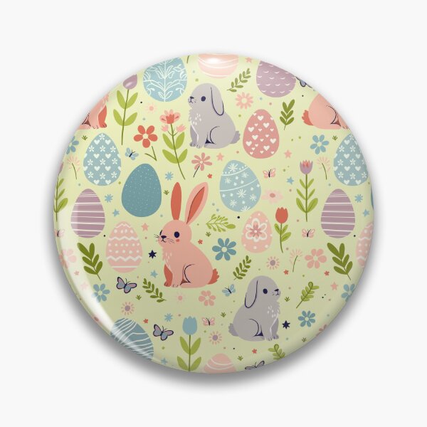 Item preview, Easter Bunnies, Eggs, Flowers, and Butterflies Pattern designed and sold by Ghost on Toast.