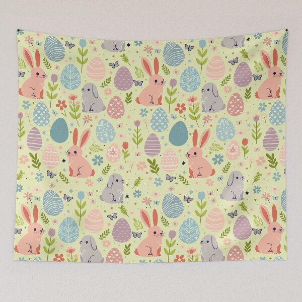 Item preview, Easter Bunnies, Eggs, Flowers, and Butterflies Pattern designed and sold by Ghost on Toast.
