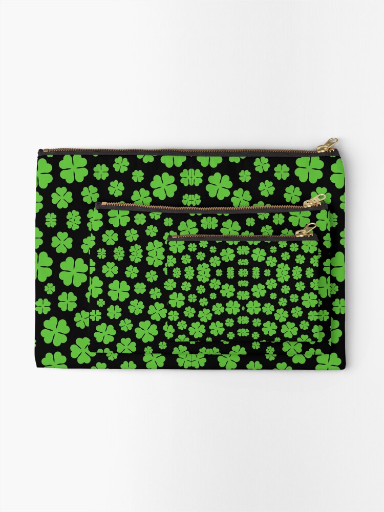 Thumbnail 2 of 4, Zipper Pouch, Repeating Shamrock Pattern St Patrick's Day Pattern designed and sold by FestivityFinds.
