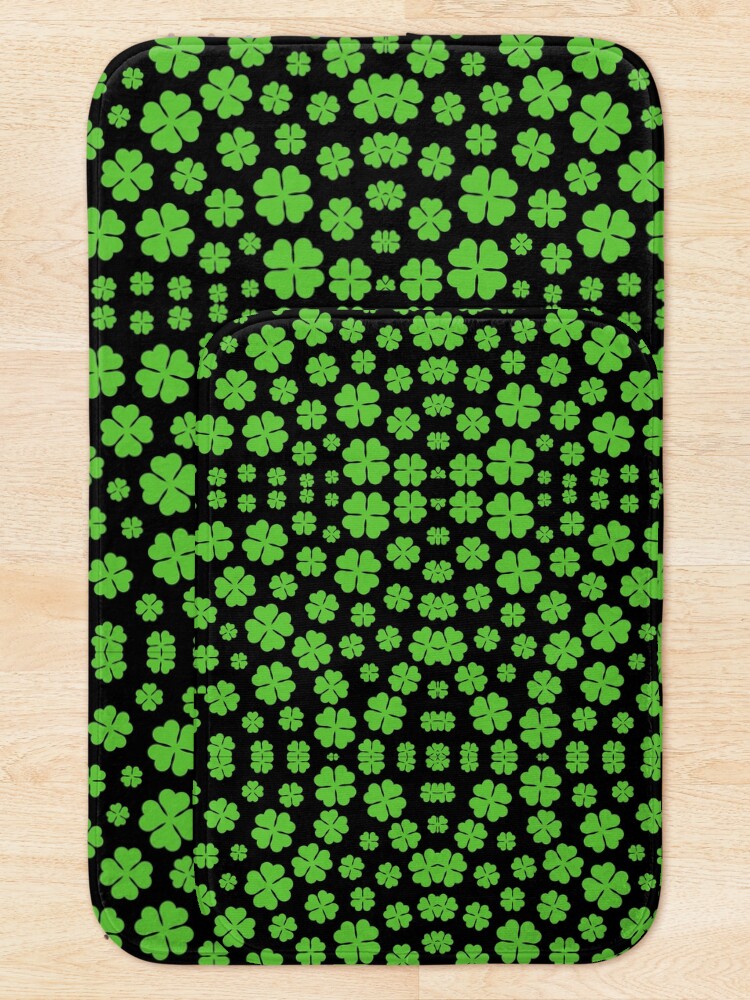 Thumbnail 5 of 6, Bath Mat, Repeating Shamrock Pattern St Patrick's Day Pattern designed and sold by FestivityFinds.