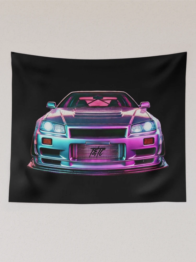Thumbnail 2 of 3, Tapestry, Spectrum Speed: R34 Skyline GT-R Front designed and sold by ThrottleNThread.