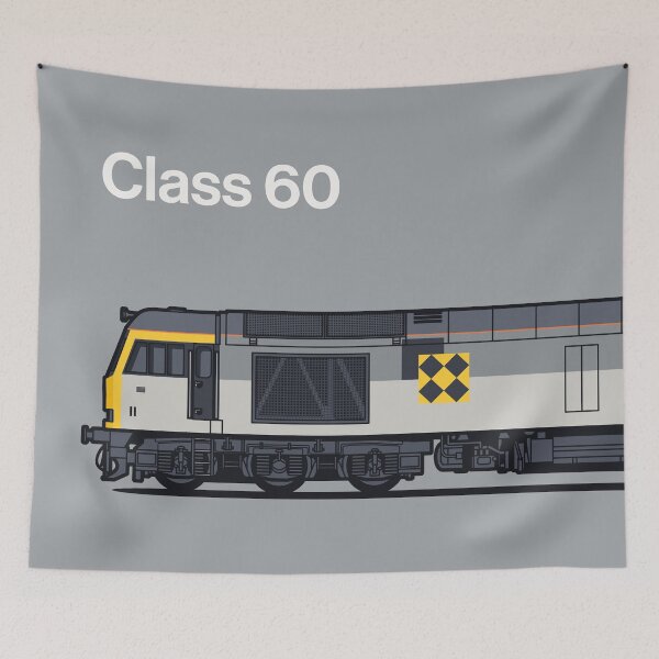 Item preview, Class 60 Freight Coal Grey Train Side England UK designed and sold by VoodooCircus.