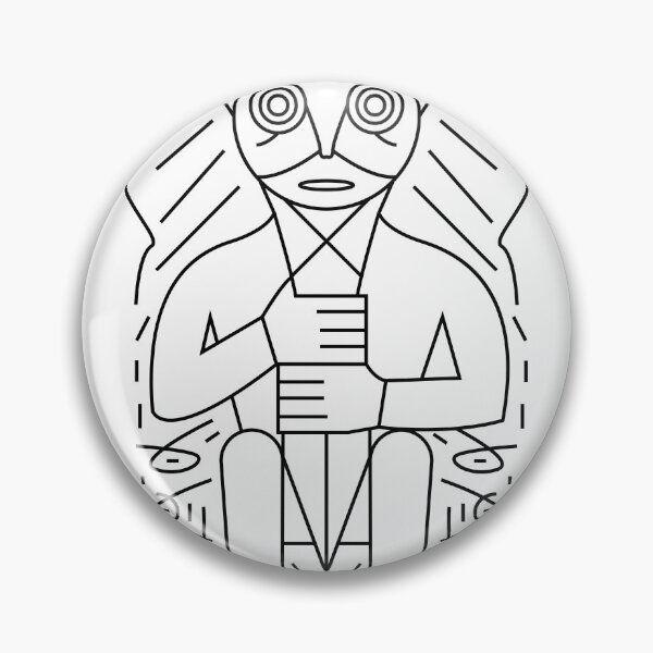 Item preview, Stylized guardian with geometric details and symbolic posture designed and sold by estebansequeira.