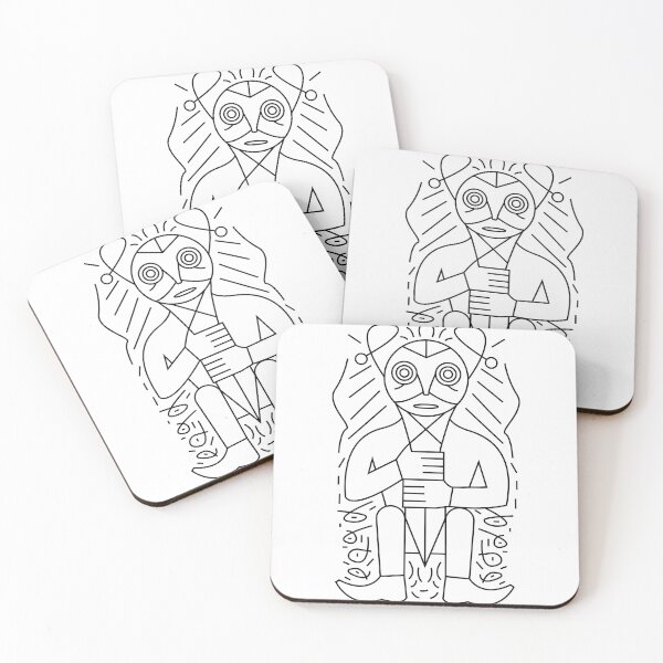Item preview, Stylized guardian with geometric details and symbolic posture designed and sold by estebansequeira.