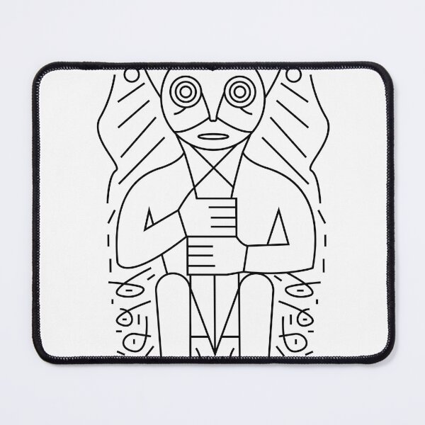 Item preview, Stylized guardian with geometric details and symbolic posture designed and sold by estebansequeira.