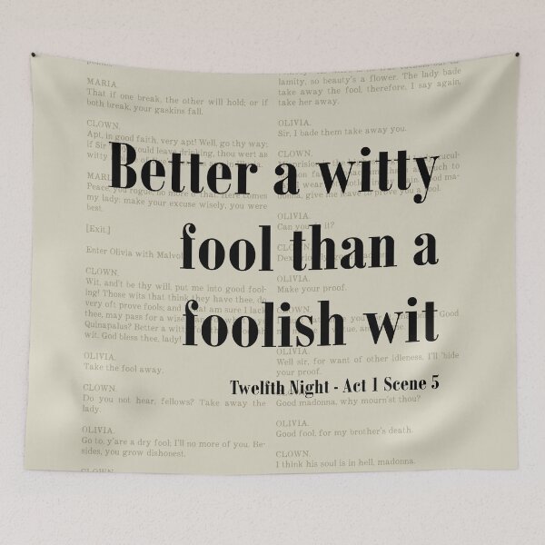 Item preview, Foolish Wit Twelfth Night Shakespeare Quote Literature designed and sold by kakarikihill.