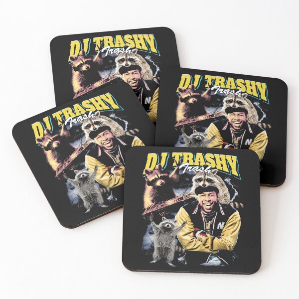 Item preview, DJ Trashy Trash! Funny Raccoon Vintage 90's Bootleg HipHop Street Cat Trash Panda (Full Color) designed and sold by VillainForever.