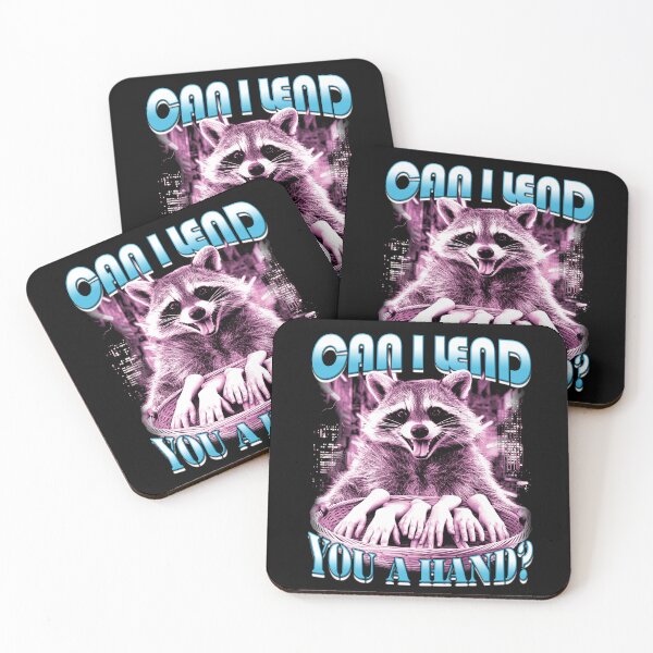 Item preview, Can I Lend You a Hand? Funny Raccoon Vintage 90's Bootleg HipHop Street Cat Trash Panda designed and sold by VillainForever.