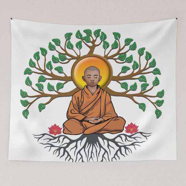 Item preview, Meditating Buddhist Monk designed and sold by onboarddesigns.