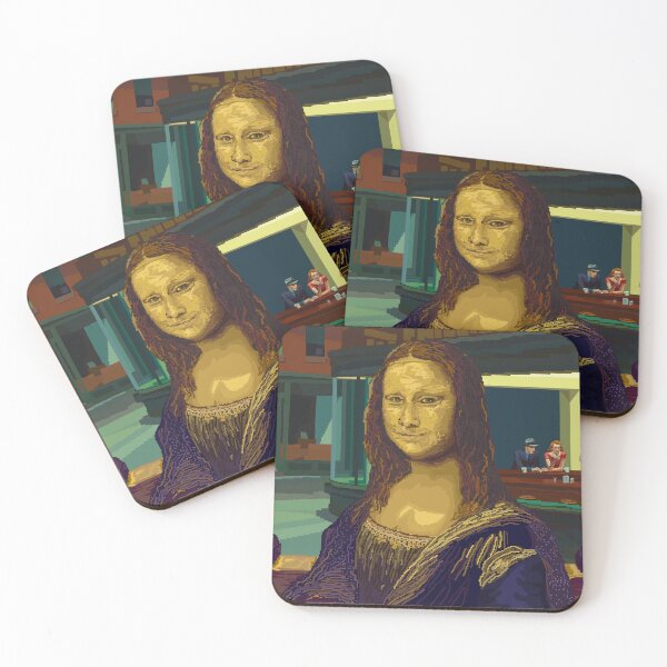 Aperçu de l'œuvre Mona Lisa Nighthawks - Pixel Art numérique original créée et vendue par Thomas Hudson.