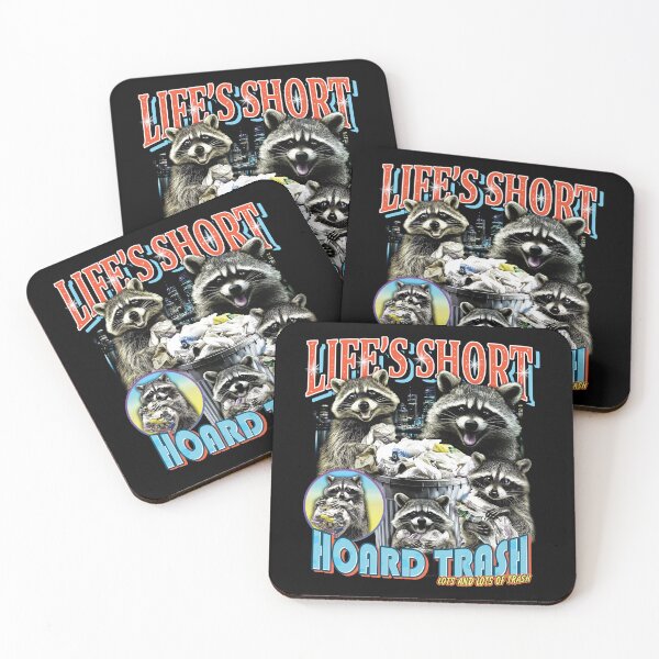 Item preview, Life is Short - Hoard Trash! Funny Raccoon Vintage 90's Bootleg HipHop Street Cat Trash panda designed and sold by VillainForever.