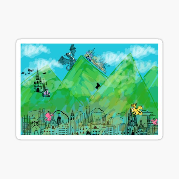 Vista previa del artículo con la obra «Mariposas Jurásicas en Barcelona», diseñado y vendido por surlycakes.