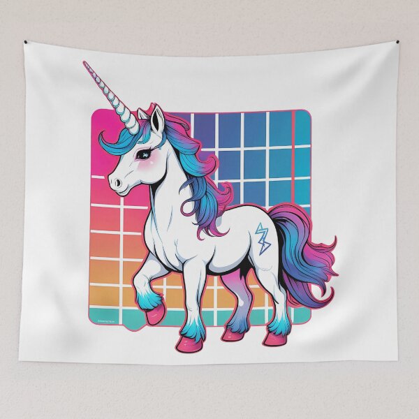 Item preview, Retro-Futuristic Synthwave Unicorn designed and sold by zoughlal.