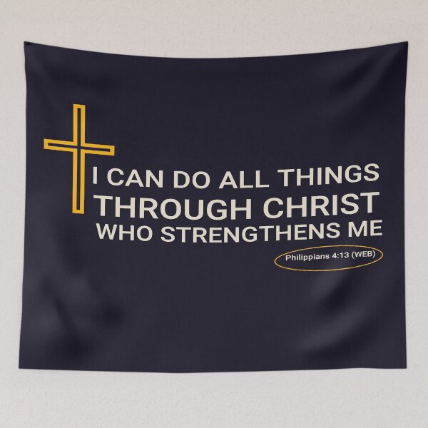 Item preview, I Can Do All Things Through Christ Who Strengthens Me Philippians 4:13 Bible Verse designed and sold by JR-CreativeZone111.
