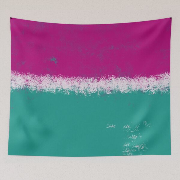 Item preview, Pink Teal Minimalist Abstract Painting designed and sold by BleuAbstracts.