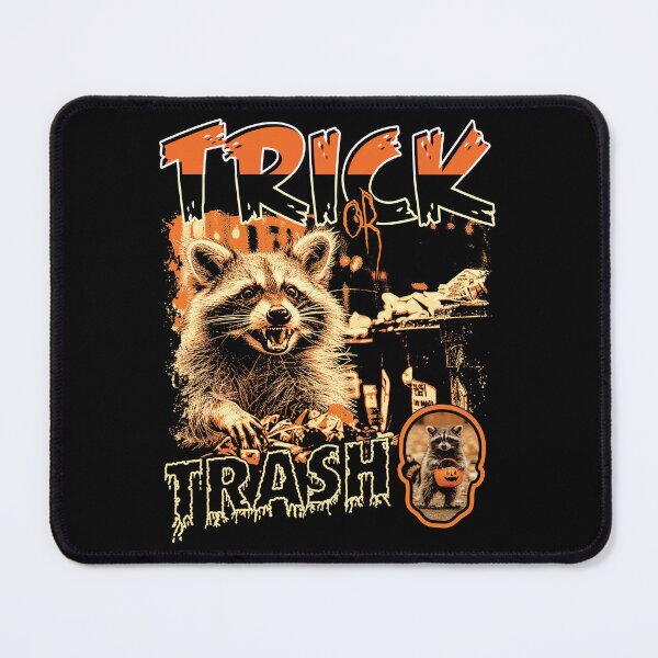 Item preview, Trick or Trash! Funny Raccoon Vintage 90's Bootleg HipHop Street Cat Trash panda designed and sold by VillainForever.