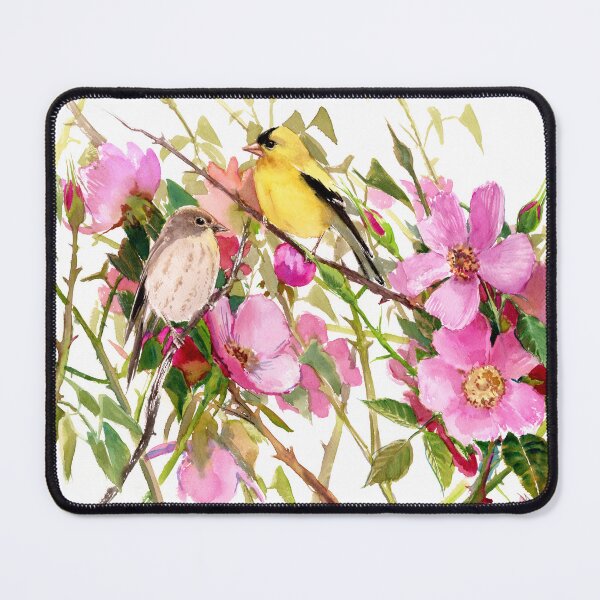Item preview, American Goldfinch and Prairie Rose, Iowa State Birds and Flower designed and sold by surenart.