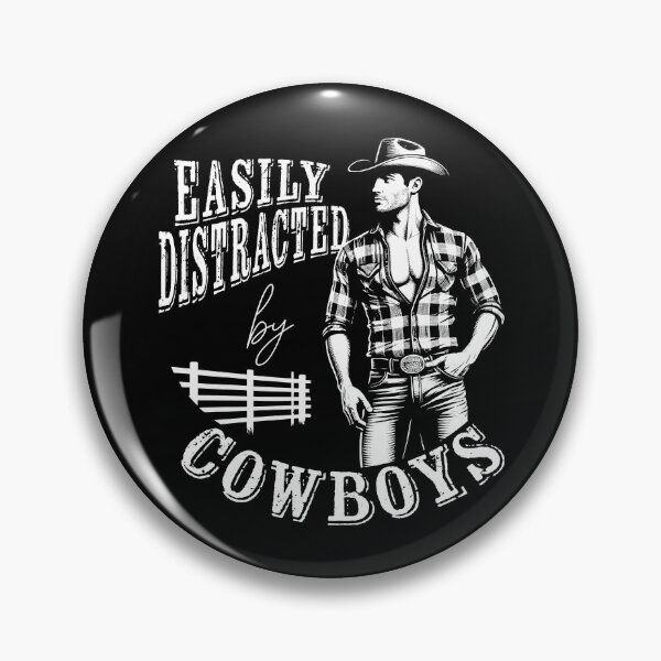 Item preview, Easily Distracted by Cowboys T-Shirt, Western Cowboy Design, Rodeo Lover, Country Girl Gift, Cowboy Fan Apparel, Rustic Vintage Fashion Tee designed and sold by CM2P.