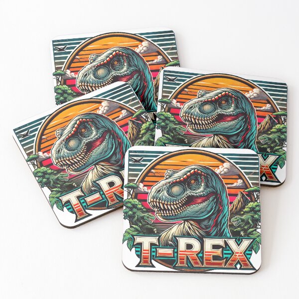 Item preview, Colorful vintage retro T-rex designed and sold by JonelleTshirts.