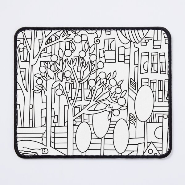 Item preview, Scenery city on a bank of a river black outline coloring pages designed and sold by chuckletuckle.