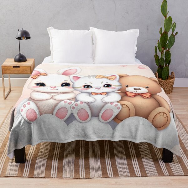 Artikelvorschau, Aufgemotzter Kawaii-Hase, Kätzchen und Teddybär – Pastel Cutecore entworfen und verkauft von svarupa.