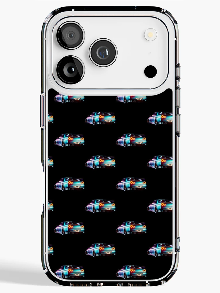 Thumbnail 1 of 5, iPhone Case, Neon Aura: R34 Skyline GT-R Rear designed and sold by ThrottleNThread.