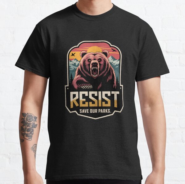 Item preview, Protect Our National Parks Resist ALT US Grizzly Bear Art designed and sold by StickyCraze.
