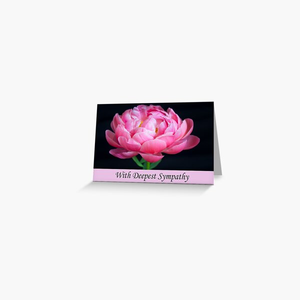 With Deepest Sympathy Pink Peony Greeting Card