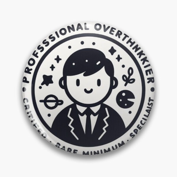 Item preview, Professional Overthinker Badge designed and sold by SkyR1v3r.