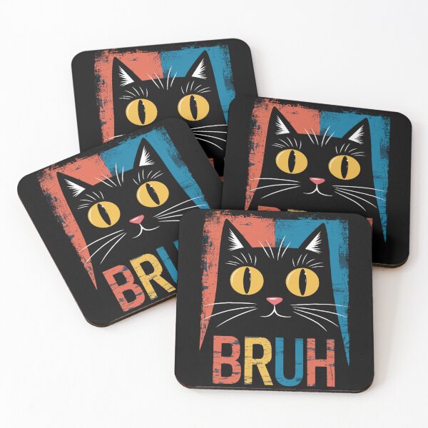 Item preview, BRUH Cartoon Cat with Pointed Ears Retro Vintage Meme Design designed and sold by Damcoc.