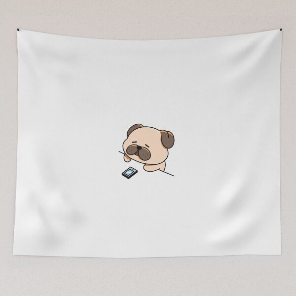 Item preview, Sad Pug Waiting for a Text designed and sold by yogiskencing.