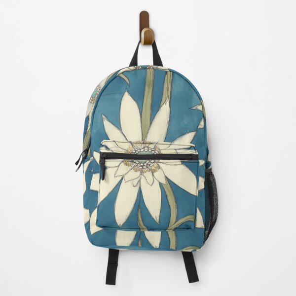 Item preview, White Edelweiss Abstract in Watercolor on Deep Teal designed and sold by dawnleblanc55.