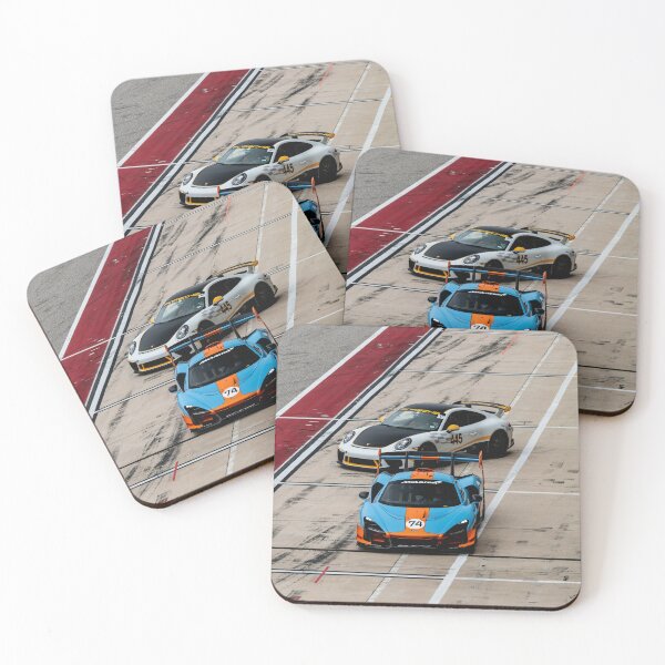 Item preview, Two racing cars on the racetrack designed and sold by Mauswohn.