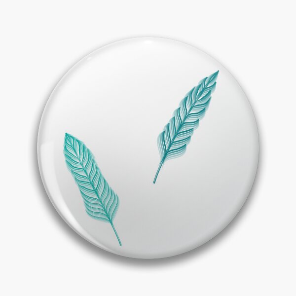 Item preview, Aqua Feathers on White designed and sold by katzenfloofder.