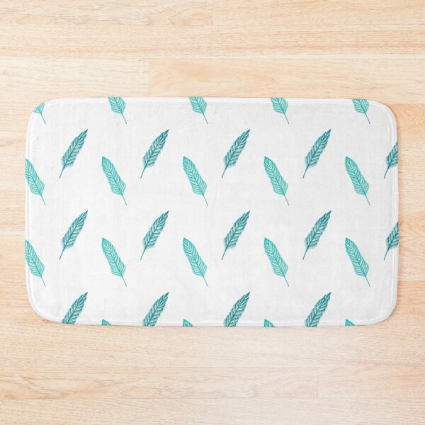 Item preview, Aqua Feathers on White designed and sold by katzenfloofder.