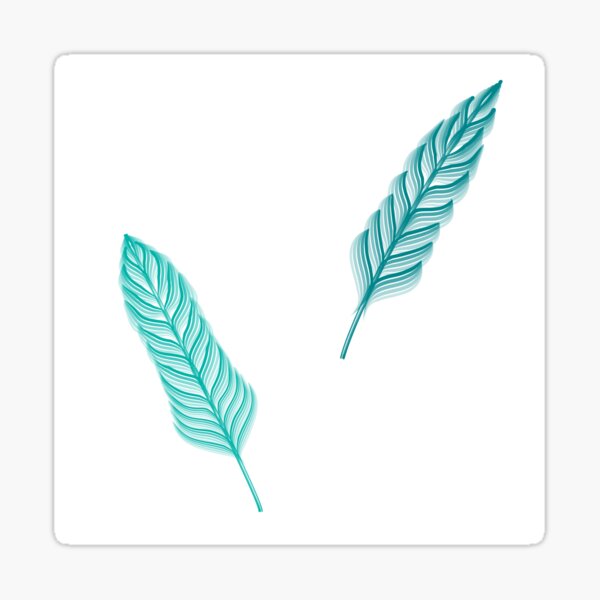 Item preview, Aqua Feathers on White designed and sold by katzenfloofder.
