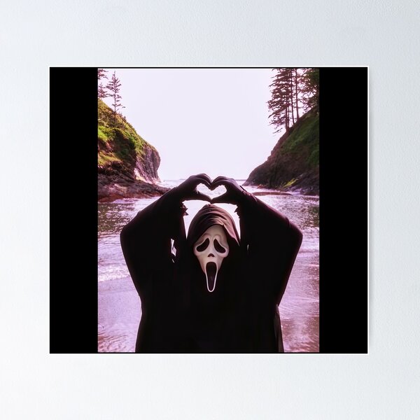 Item preview, Scream Movie Ghostface Spooky Love, Vintage Ghostface Heart Hands Design designed and sold by YubitaLeLe.