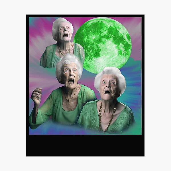 Item preview, Old Ladys Howling Moon 3 Head Funny Weird Cursed  designed and sold by MOHAMED FRASER.