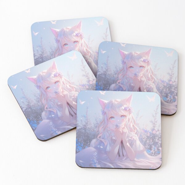 Item preview, Dreamy Fox Girl in a Flower Field – Soft Fantasy Anime Aesthetic designed and sold by Kawai Anime Shop.