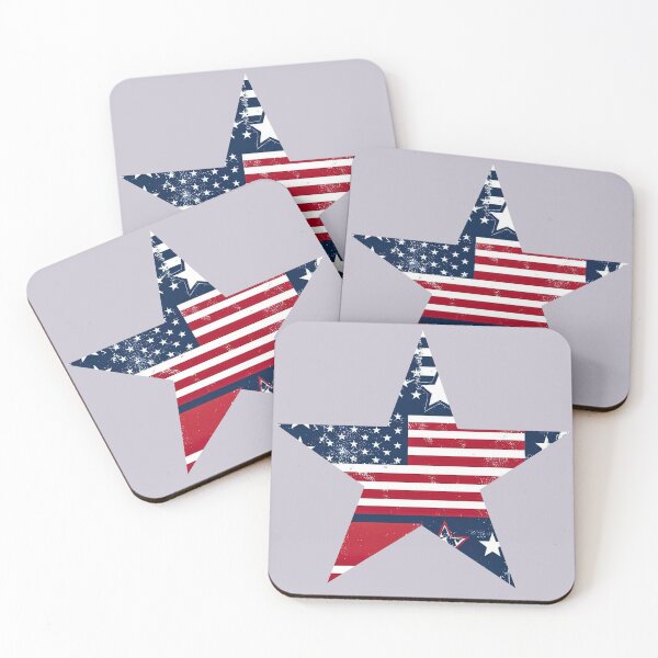 Artikelvorschau, Patriotisches Flaggendesign mit amerikanischem Stern im Distressed-Look und Vintage-Textur entworfen und verkauft von CamouflageLab.