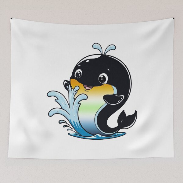 Item preview, Kawaii AroAce Agender Whale - AroAce Agender Pride Design designed and sold by Travelslightly.