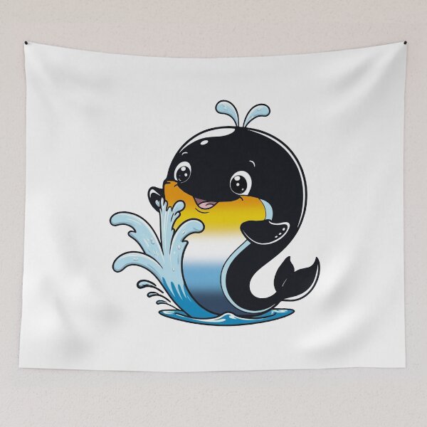 Item preview, Kawaii AroAce Whale - AroAce Pride Design designed and sold by Travelslightly.