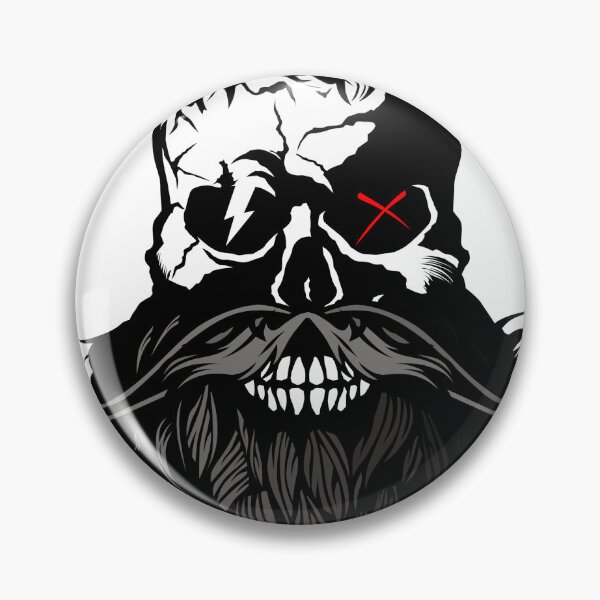 Item preview, hipster skull bearded mustached skull lightning design designed and sold by Achille3777.