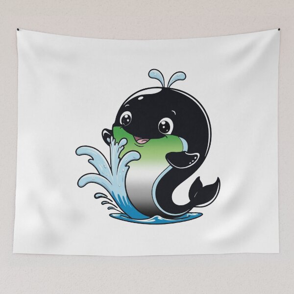 Item preview, Kawaii Aromantic Whale - Aromantic Pride Design designed and sold by Travelslightly.