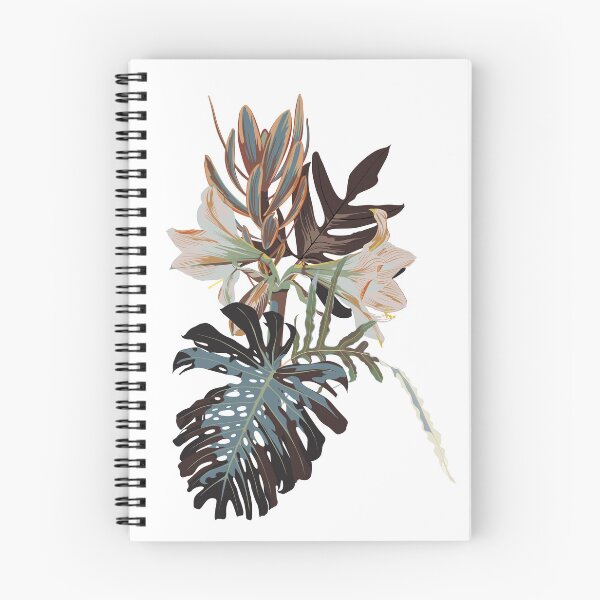 Item preview, Tropical flowers and plants. Bouquet of flowers. Exotic, jungle, tropic in blue brown tones. designed and sold by MatyKotiv.