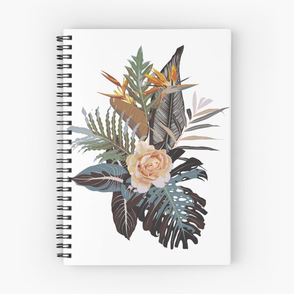 Item preview, Tropical flowers and plants. Bouquet of flowers. Exotic, jungle, tropic in blue brown tones. designed and sold by MatyKotiv.