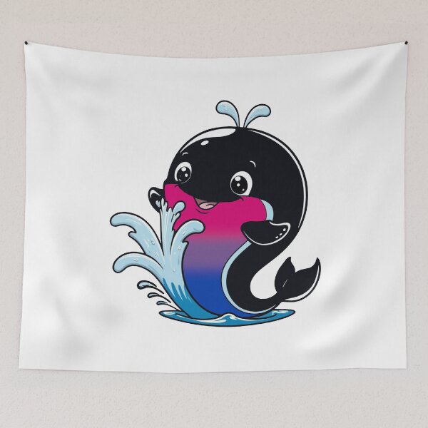 Item preview, Kawaii Bisexual Whale - Bi Pride Design designed and sold by Travelslightly.