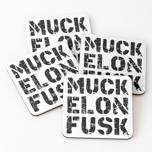 Item preview, muck elon fusk fuck elon musk, muck fusk, no elon, muck elon fusk, tesla bumper decal  black designed and sold by ramwebroom.