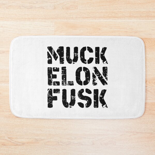 Item preview, muck elon fusk fuck elon musk, muck fusk, no elon, muck elon fusk, tesla bumper decal  black designed and sold by ramwebroom.