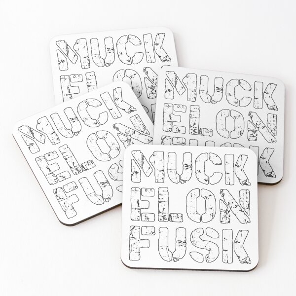 Item preview, muck elon fusk fuck elon musk, muck fusk, no elon, muck elon fusk, tesla bumper decal white designed and sold by ramwebroom.